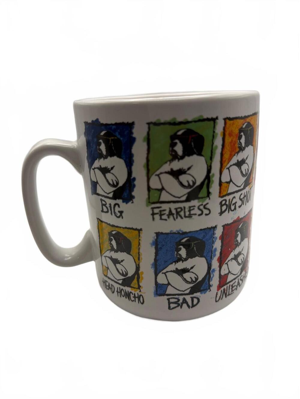 Vintage Big Dogs  Attitude Is Everything Coffee Mug with Bold Character Design